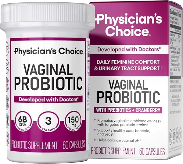 Probioticos Vaginales Physician's - Balance de pH, Control de Olor, Levadura, Microbioma Vaginal y Salud Femenina