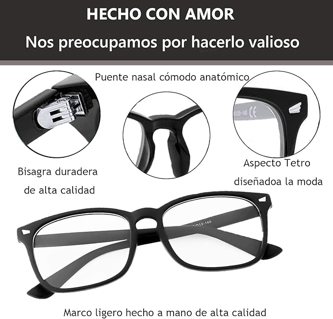 OptiBlue™ – Gafas filtro luz azul unisex (pack x2) para proteger tus ojos de pantallas, reducir fatiga visual y mejorar el descanso diario