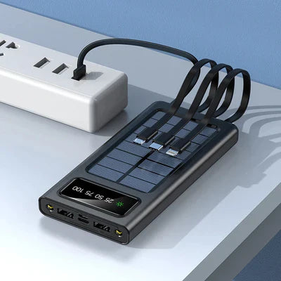 Kingmox™ - Batería Portatil Solar 20,000 MAh 4 EN 1