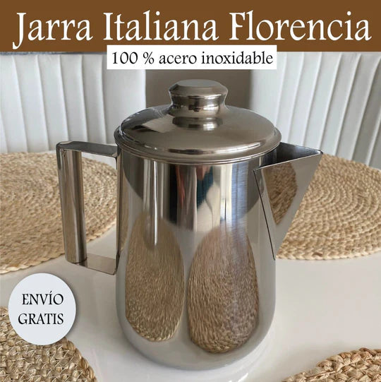 Jarra Italiana Florencia® - 1.8 Lts/ 100% Acero Inoxidable Quirúrgico