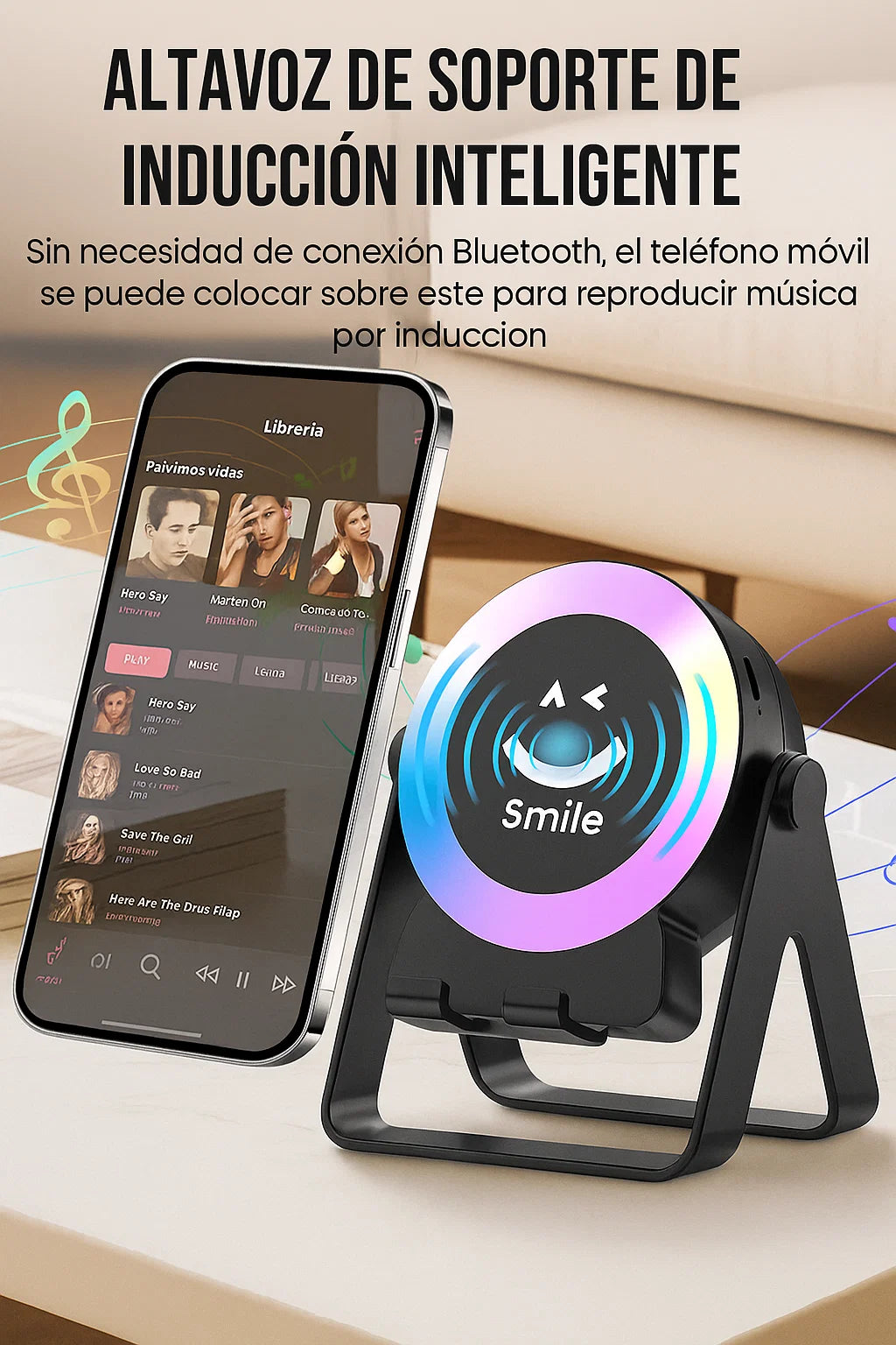 EasySound™ – Altavoz sin Bluetooth con base de carga rápida inalámbrico 4 EN 1